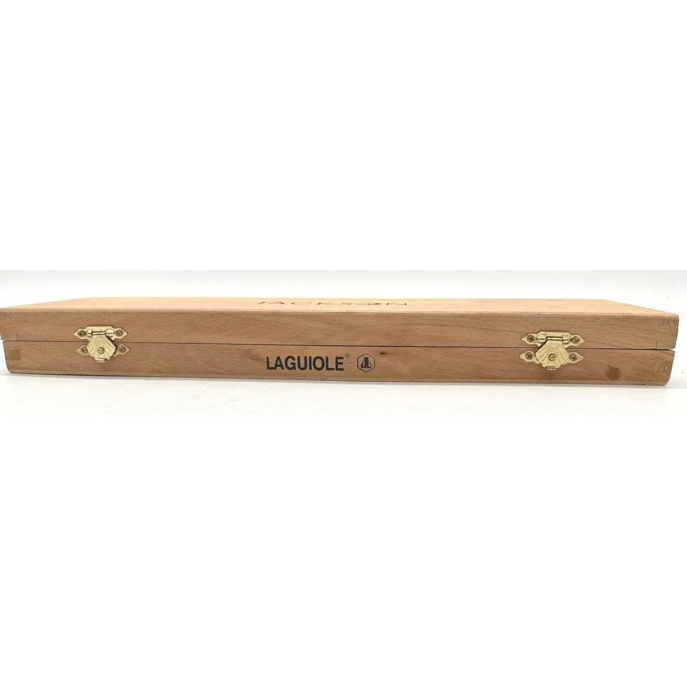 NEW Laguiole Kitchen L'Eclair 2 Piece Bee Logo Carving Set Wooden Handle w/ Box